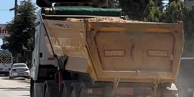 Balçık köyünde hafriyat kamyonlarını denetleyen yok