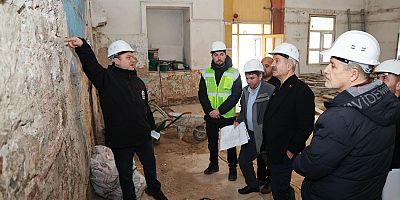 BAŞKAN BÜYÜKGÖZ, TARİHİ ÇARŞI HAMAMI RESTORASYONUNU YERİNDE İNCELEDİ