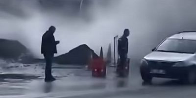 Darıca’da Altyapı çalışması sırasında doğalgaz borusu patladı