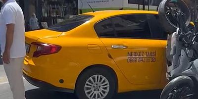 Gebze'de ticari taksiyle motorsiklet çarpıştı