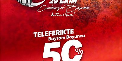 Kartepe Teleferik, 29 Ekim’de yüzde 50 indirimli
